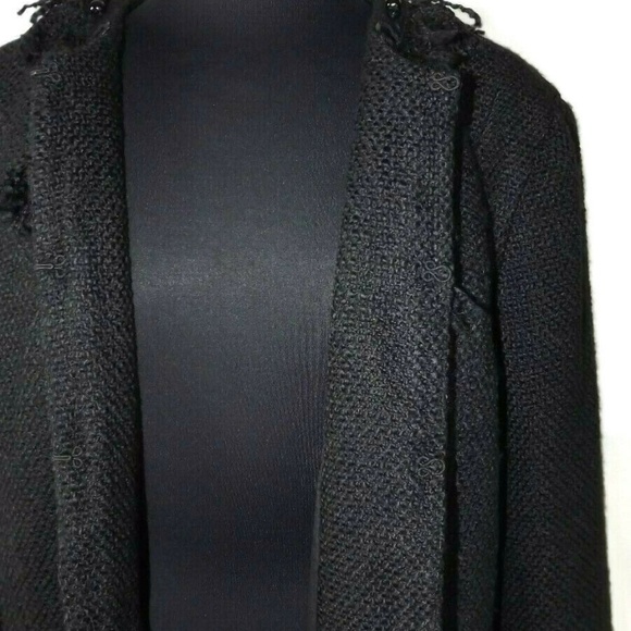CHICO'S Boucle BLACK Embellished Jacket Size 3 - Picture 7 of 8
